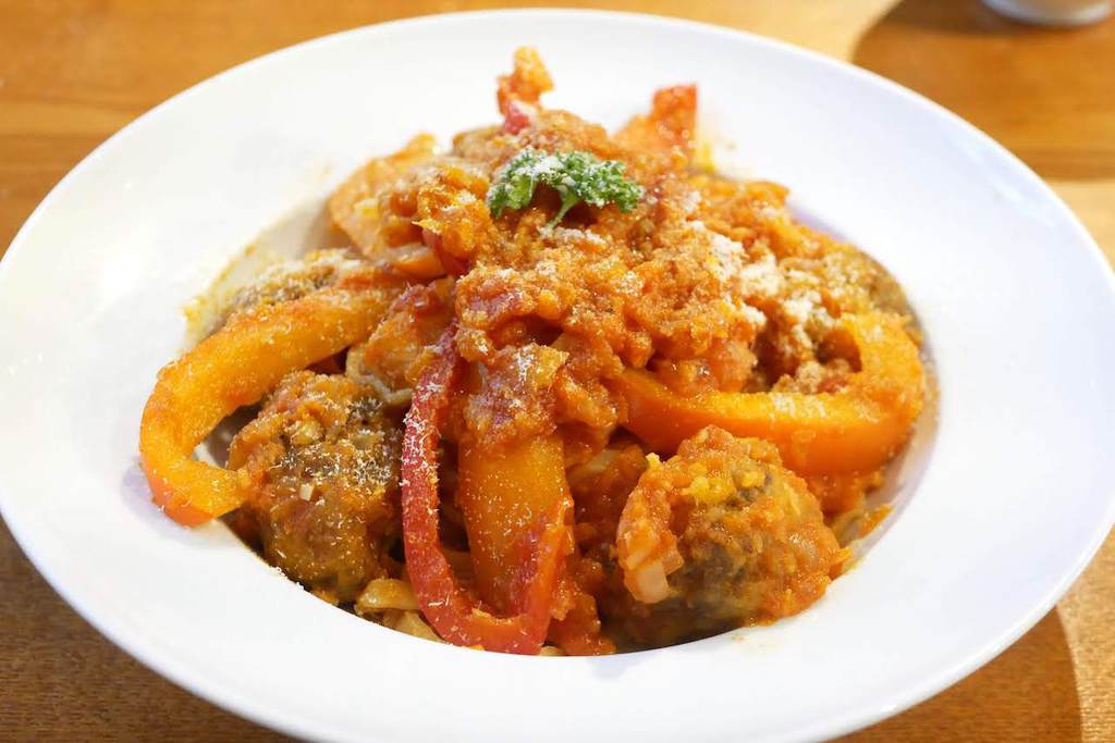 カリオストロ城下でルパンが食べたミートボールパスタ